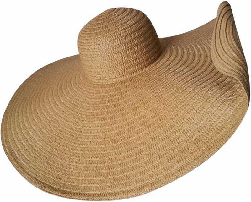 Tinkeep Oversized Beach Straw Hats for Women Extra Large Wide Brim Beach Hat Foldable Roll up Floppy Sun Hat - Image 5